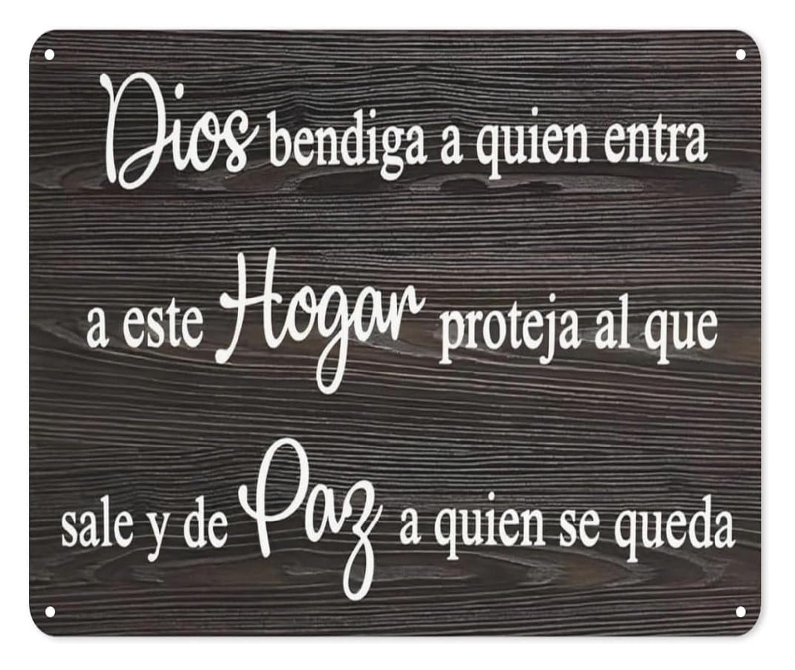 IDGTTLDF Spanish Welcome Bienvenidos Metal Tin Sign Home Entrance Wall Decor for Office Shop Patio Warm Greeting Bilingual Rustic Plaque 8 X 12 inch