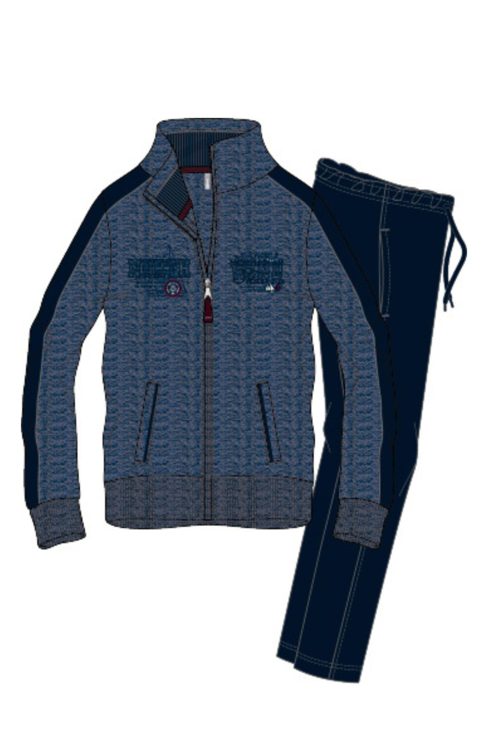 Leo Corsetteria Tuta uomo invernale felpata calda classica con zip cerniera tasche e pantaloni lunghi F.lli_Campagnolo 8Q77148FBA