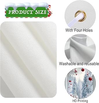 Nuxovilar Snow Scene Door Cover with Red Accents Polyester 35x71 Inches
