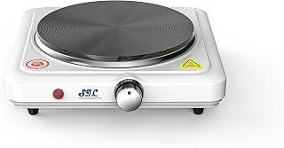 SIC Cocina eléctrica portátil de una placa, estufa portátil, de hierro fundido, temperatura ajustable. Para camping, viajes, cocina al aire libre (1500W)
