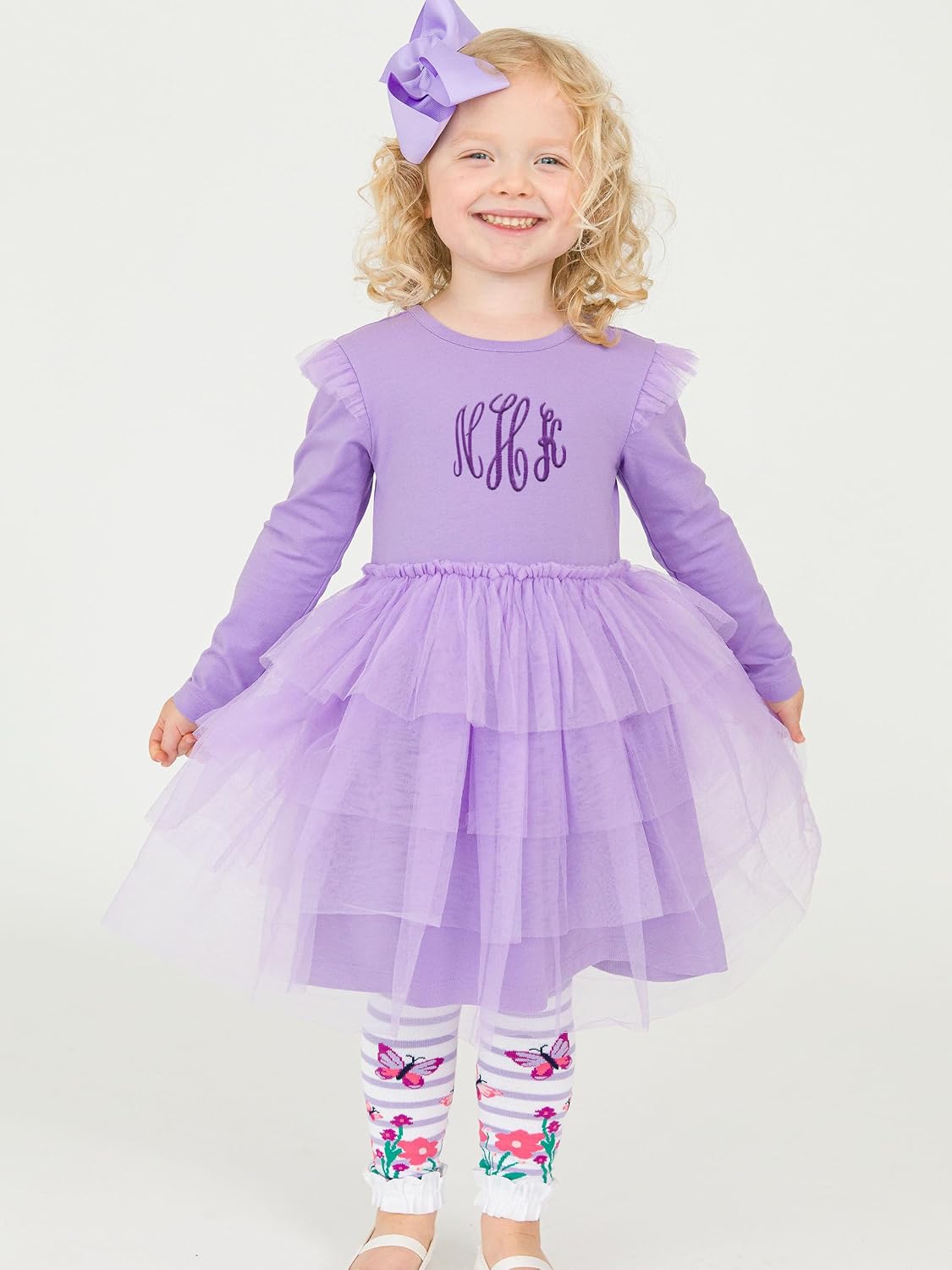 RuffleButts Baby/Toddler Girls Patterned Footless Ruffled Tights