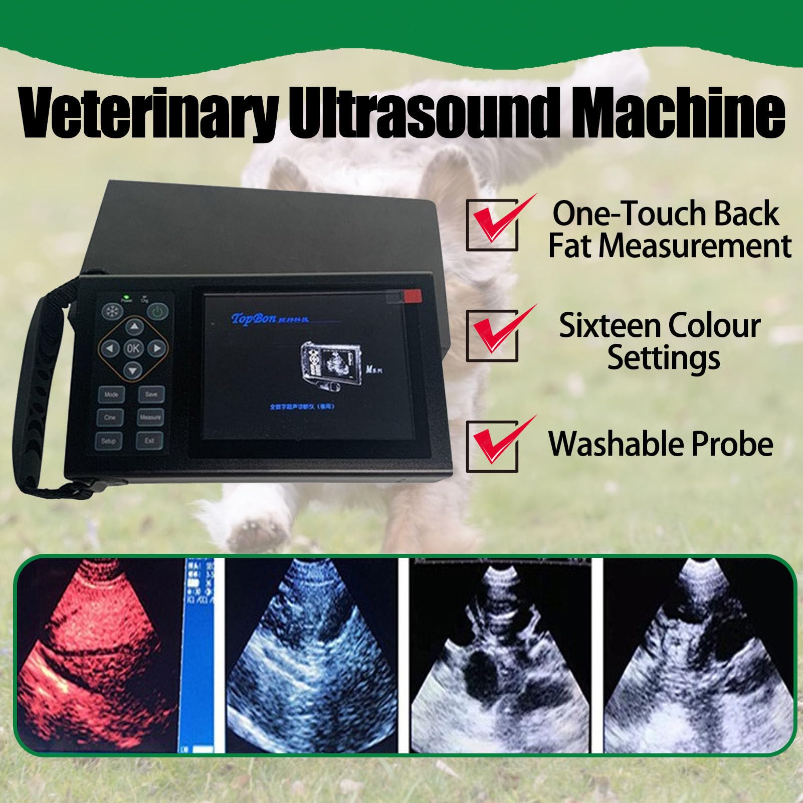Analizzatore veterinario di ultrasuono con la sonda 3.5/6.5MHz per la diagnostica dell'animale domestico e del bestiame, portatile e facile da usare per l'imaging veterinario accurato