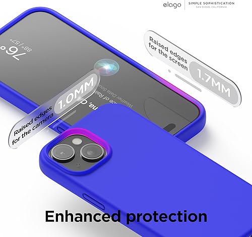 Miniatura 5 de elago Compatible con iPhone 15, funda de silicona líquida, funda protectora de cuerpo completo, a prueba de golpes, funda delgada para teléfono,