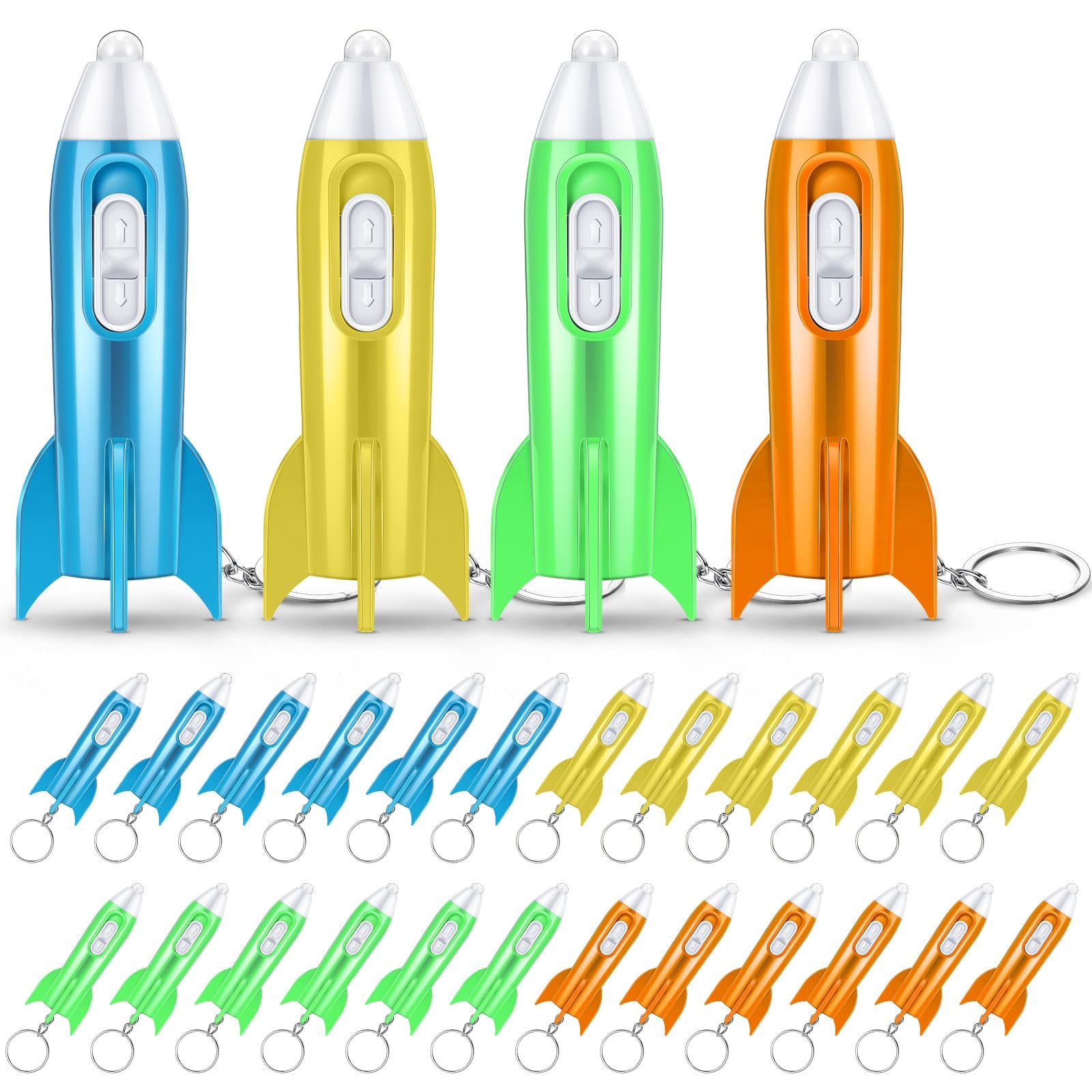 PaporichPaporich Astronaut Giveaways, Helicopter Mini Rocket Flashlight Keychain, Outer Space Themed Party Favors Rocket Led Flashlight, Helicopter Key Ring, Astronaut Space Birthday Party Favors (Set of 24)