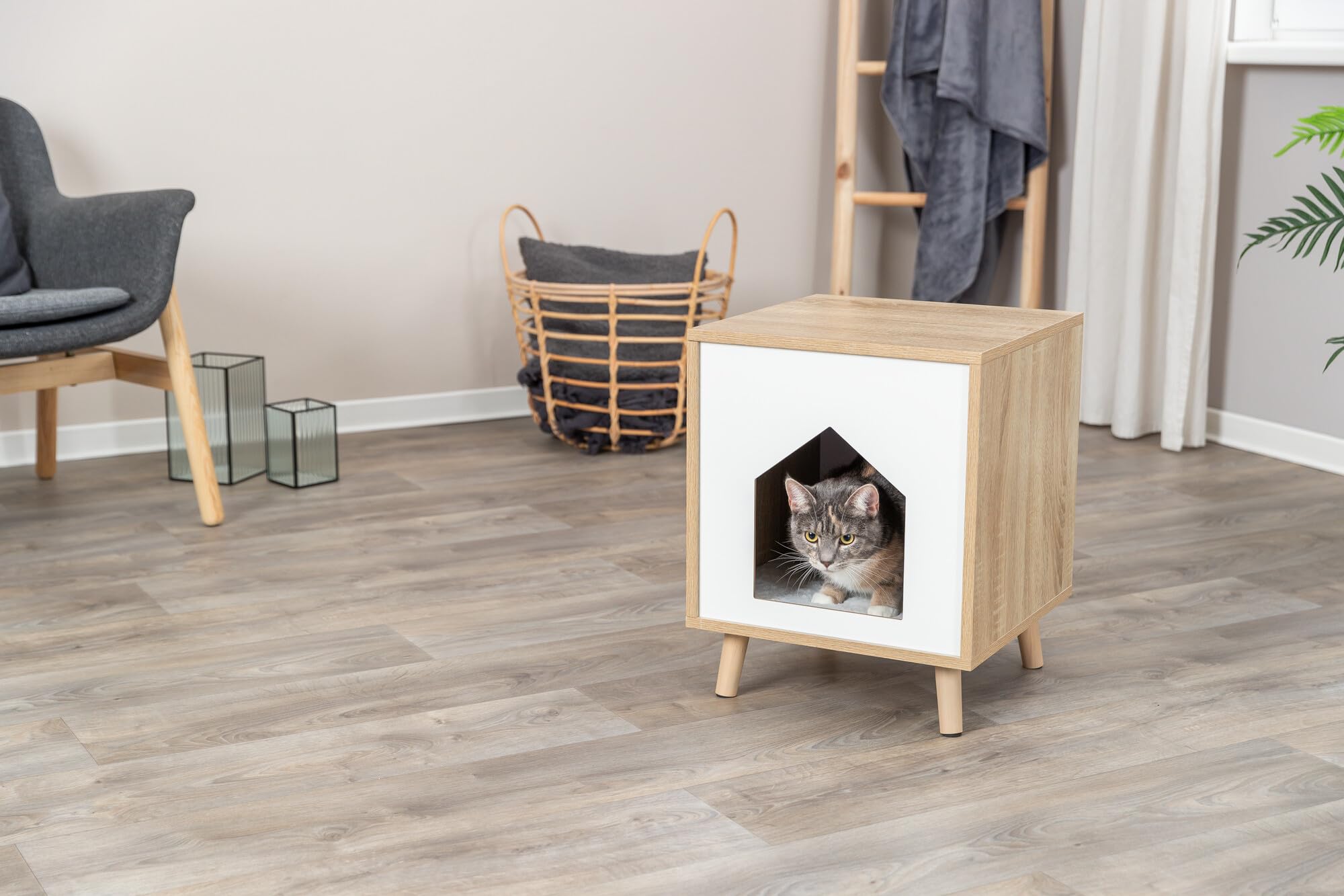 TRIXIE Grotte pliable Isa pour grands et petits chats – 25 kg