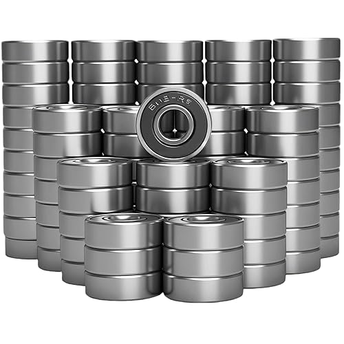 100 rodamientos de bolas 608-2RS – Rodamientos rígidos en miniatura blindados de doble goma sellados para ruedas de muebles, maquinaria pequeña,