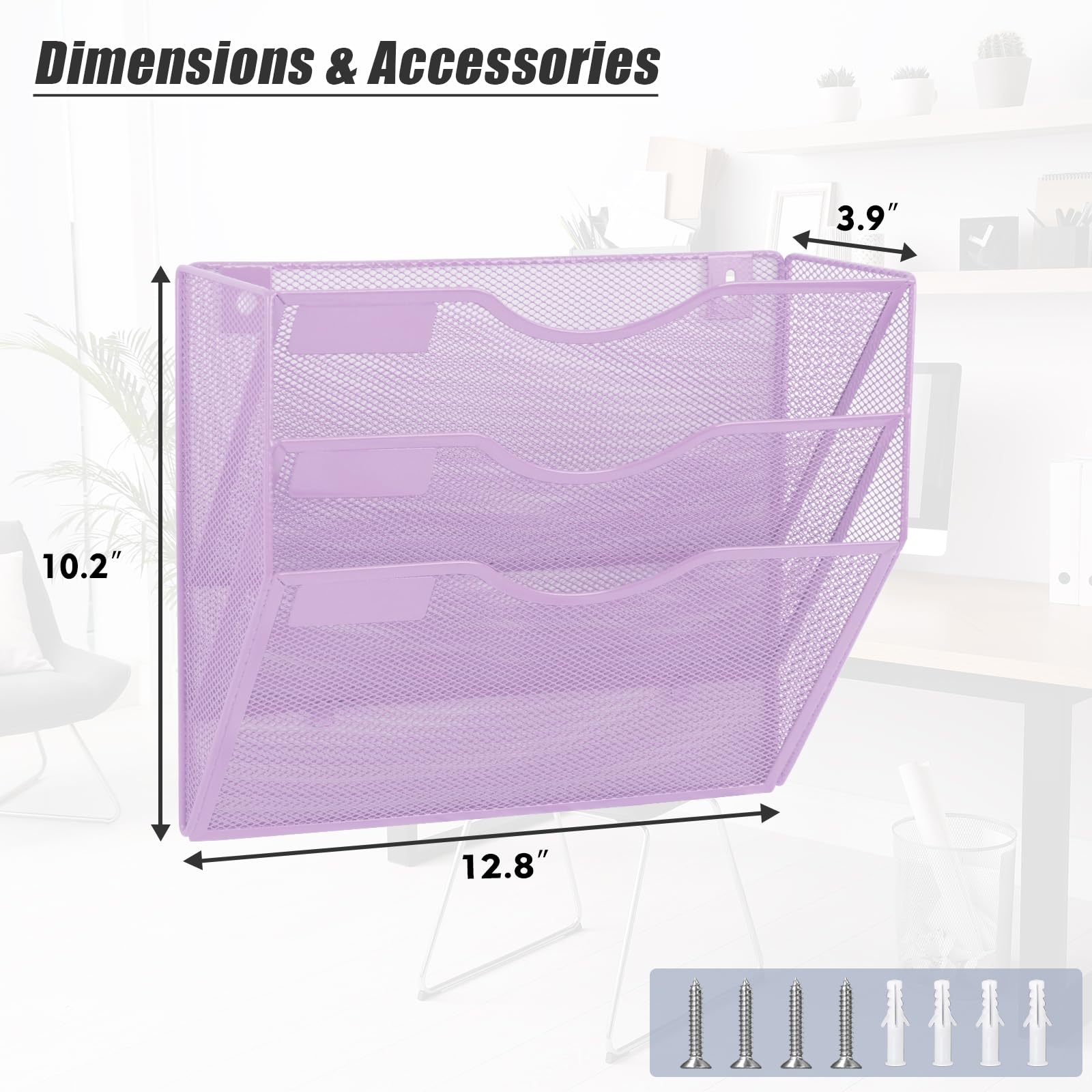 Easepres 3 Pocket Mesh Hanging Wall File Organizer Wall Mounted | INDIA - View #12