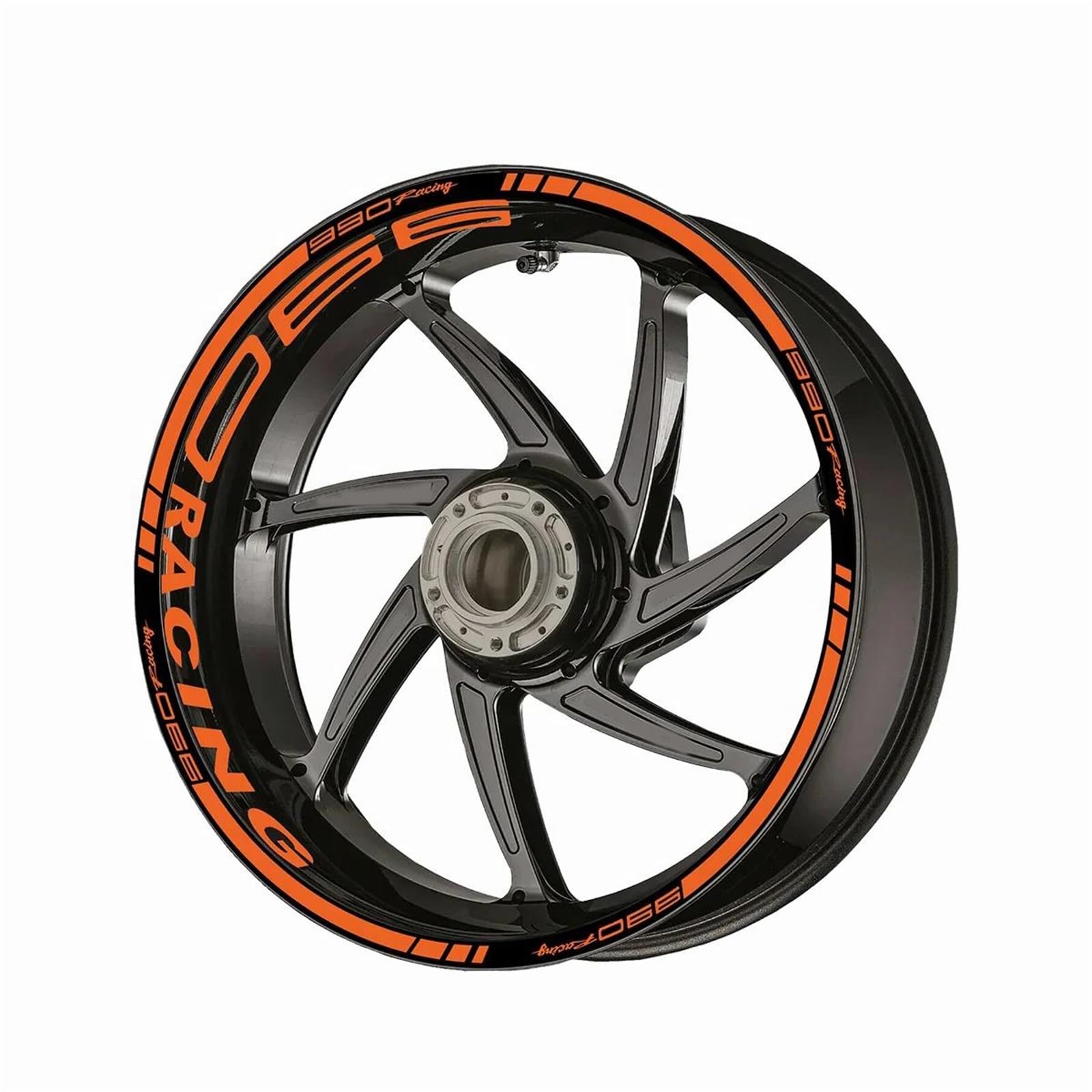 Decorative Stickers Motocycle Wheel Stickers Hub Decals Reflective Motorcycle Rim Sticker Strips Decal for Duke 990(Light Orange)
