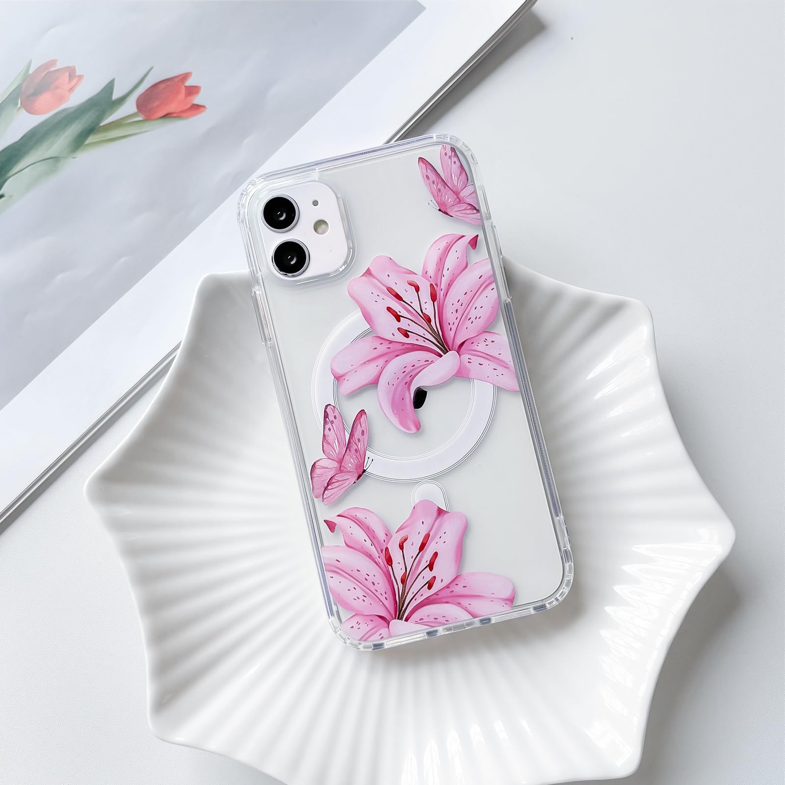 lily　iPhone11ケース Amazon.com: NITITOP Compatible with iPhone 11 Case Clear Magnetic