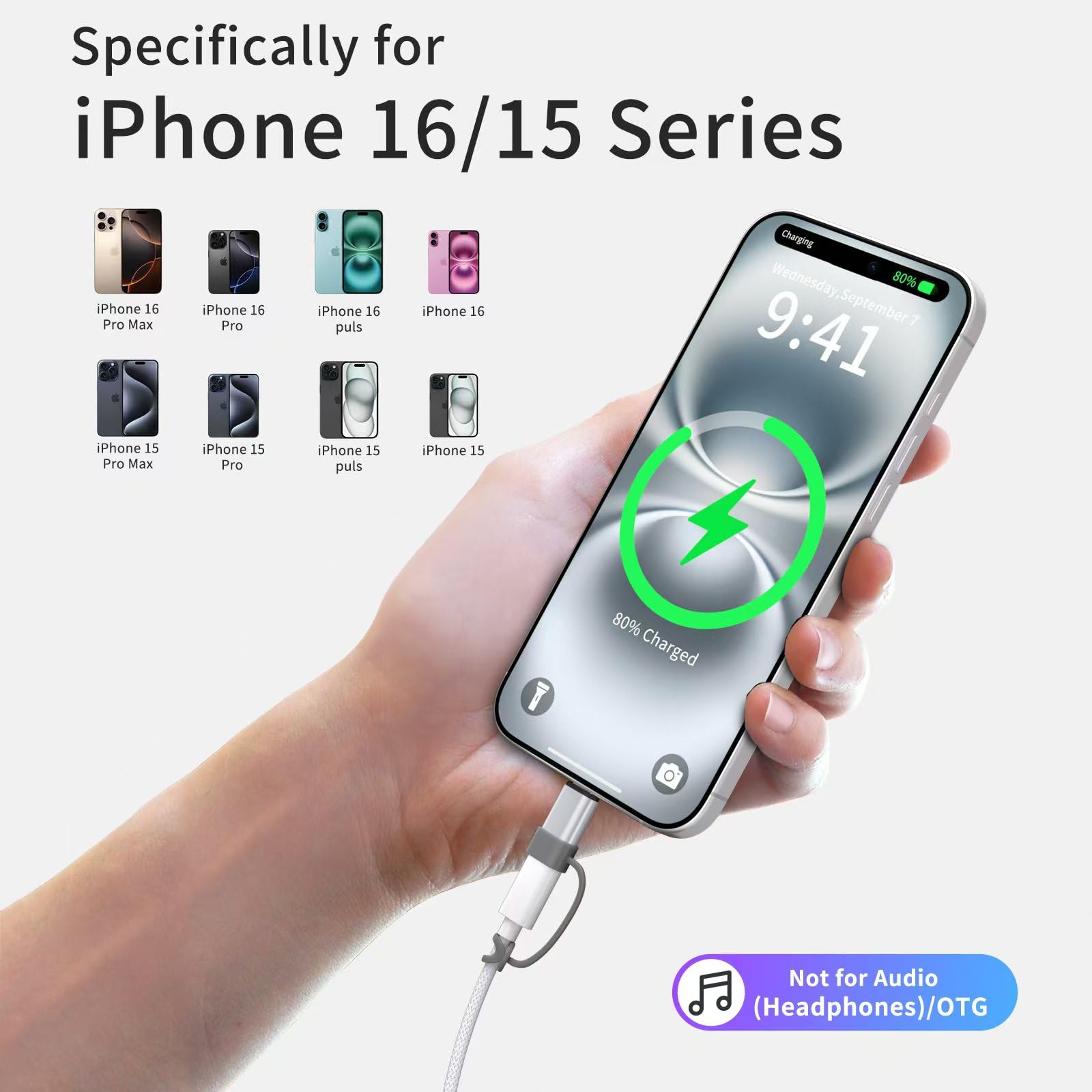 Adattatore Lightning A USB C (4 Pezzi) – Ricarica E Dati Per IPhone 15/16, Galaxy S24, IPad, Non Per Audio/OTG - 2