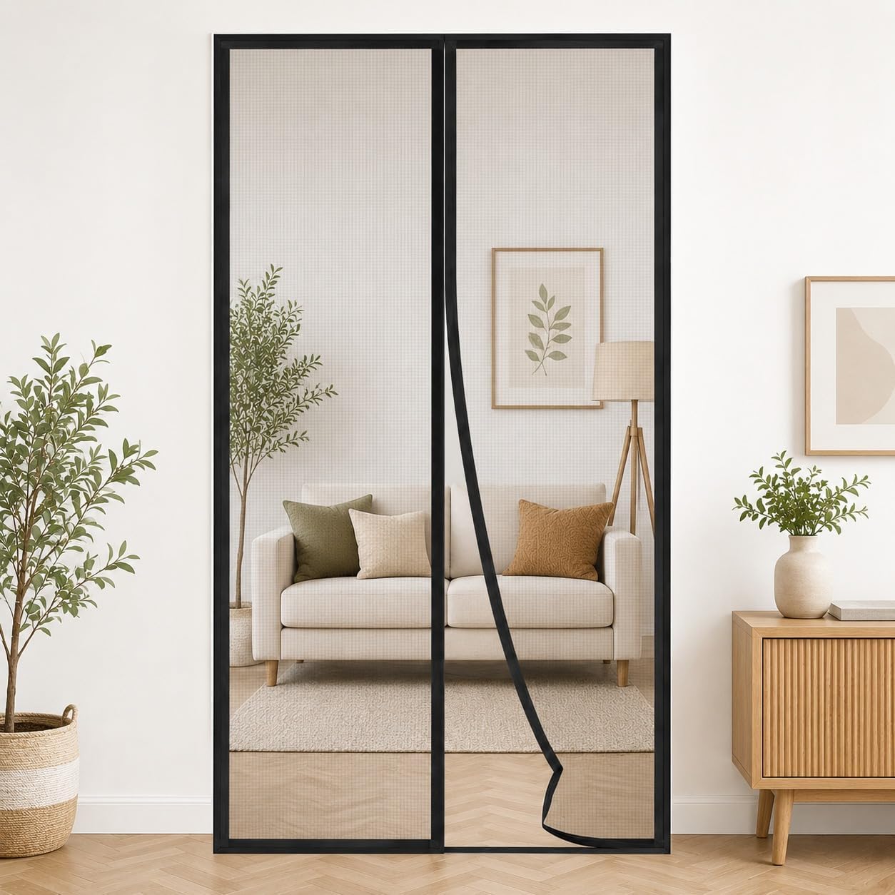 Polyester Magnetic Mosquito Net for Door Mosquito Curtain for All Door Types & Sizes |Auto-Closing Insect Screen to Keep Mosquito Out (Pack of 1)-image-38