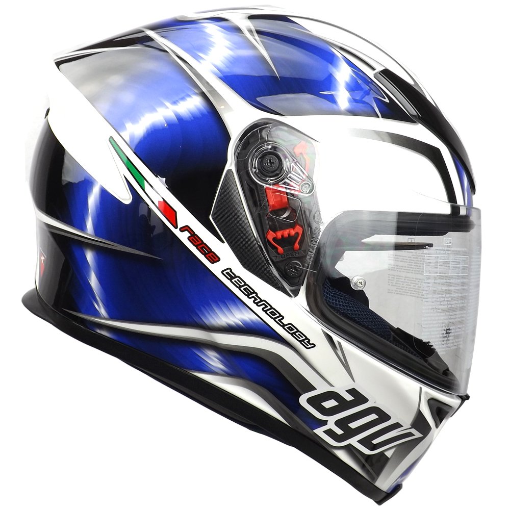 AGV K5 Hurricane Motorcycle Helmet White Blue Sports & Outdoors
