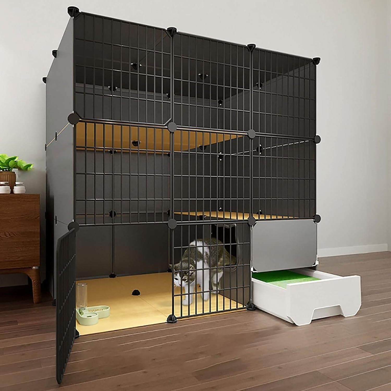 Gabbia for Gatti: Piccola, in Metallo e Staccabile(147X95X109CM)