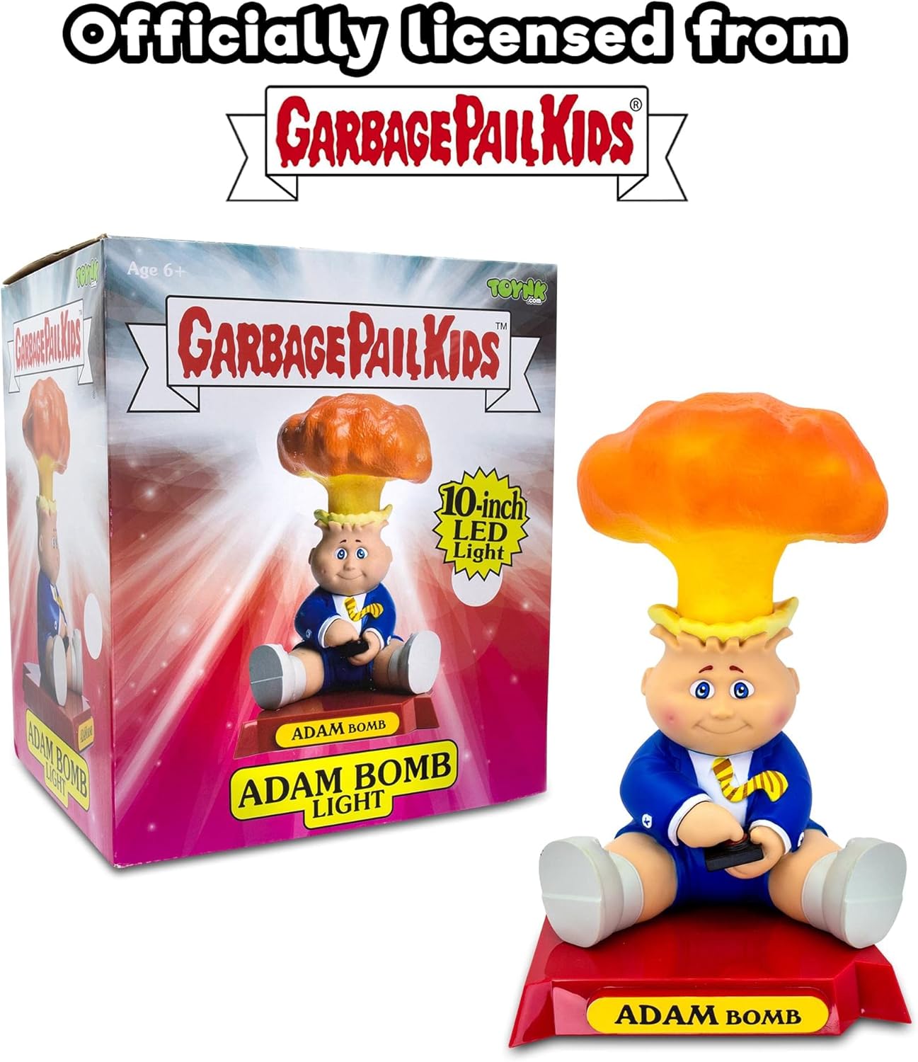 Toynk Garbage Pail Kids Adam Bomb Figural Mood Light, Nightstand Table Lamp | 10 Inches Tall