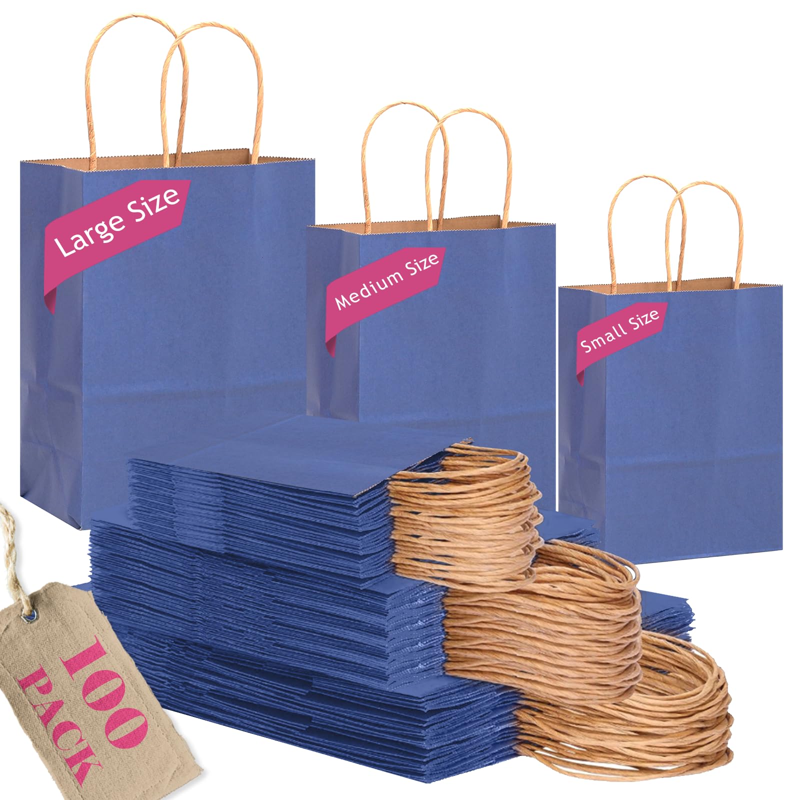 Gcardist 30-Packs schwarzes Geschenk Taschen mit Griffen Bul