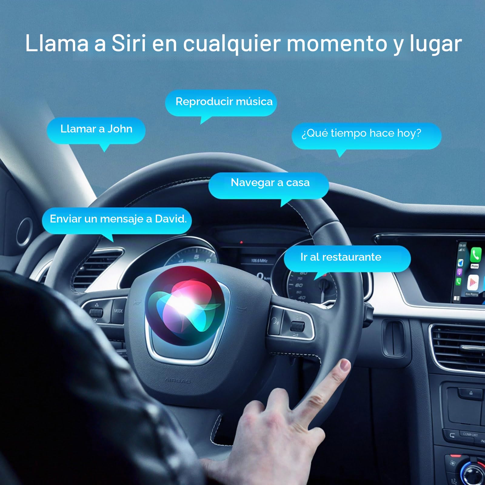 Modificación inalámbrica de coche CarPlay/Android Auto para Audi A4 2009-2015 AirPlay Mirror Link Soporte Multimedia Cámara de marcha atrás
