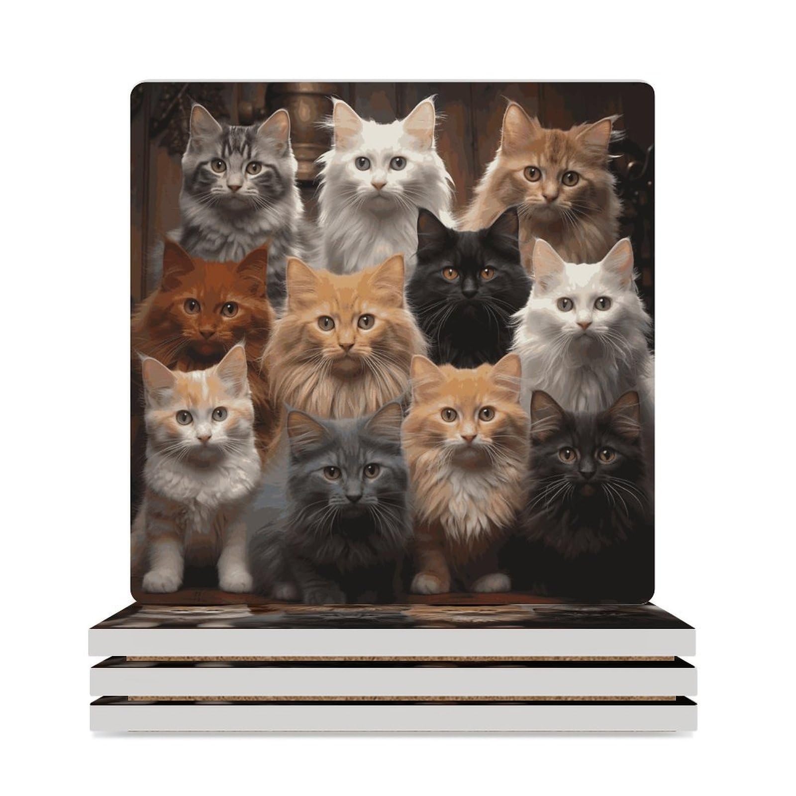 Dessous de verre chat anti-taches pour table basse fini les traces d'humidité