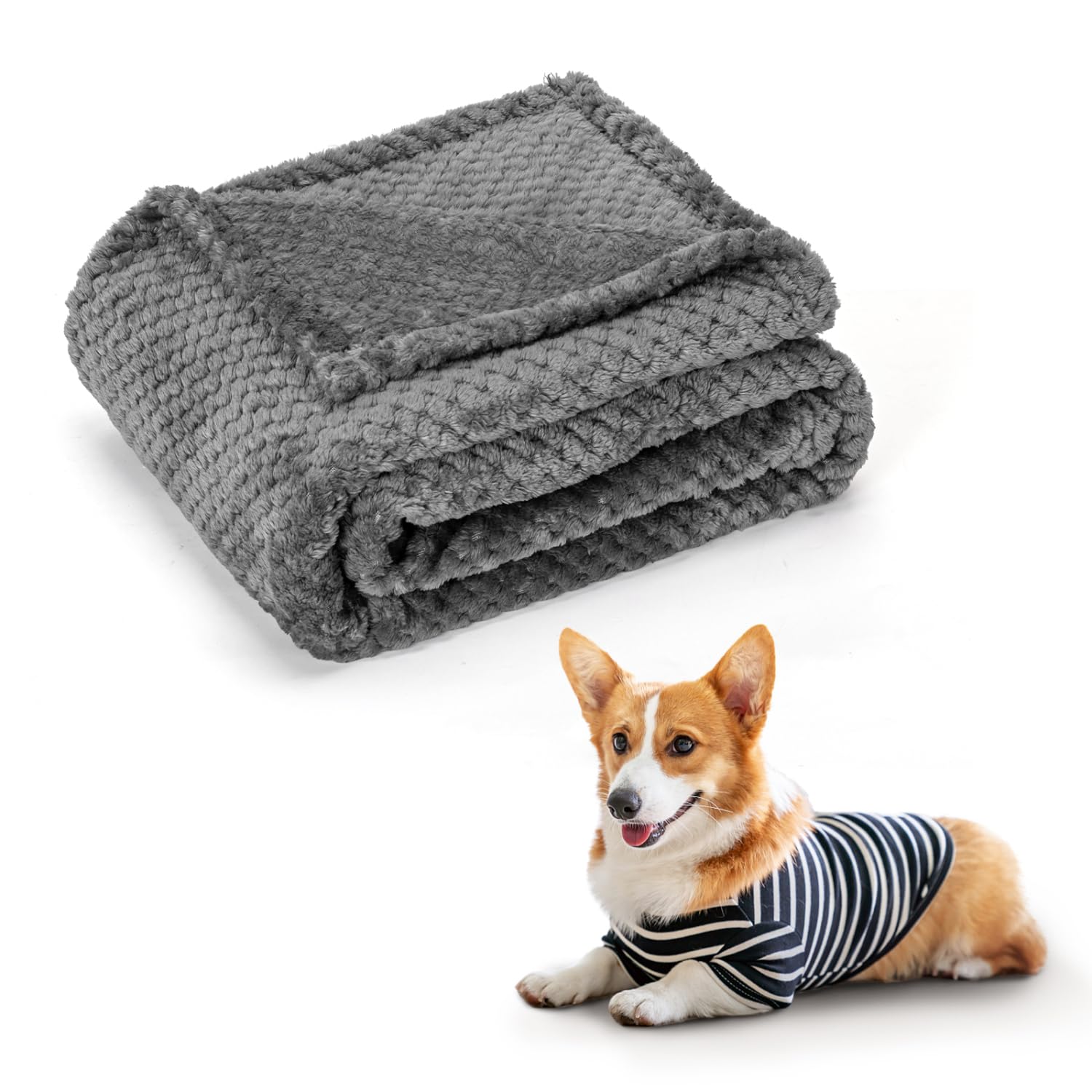 Nobleza Manta Suave de Felpa para Perros, Gatos y Otras Mascotas. Lavable. Color Gris, 100 * 80cm
