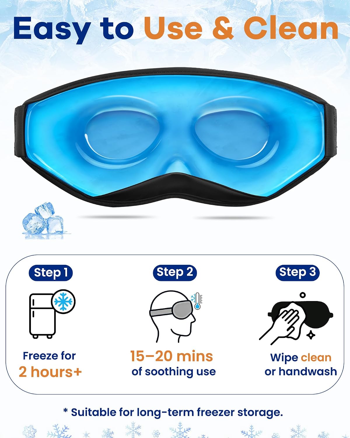 BeeVines 3D Contoured Cooling Eye Mask for Puffy Eyes Migraines Fast Relief