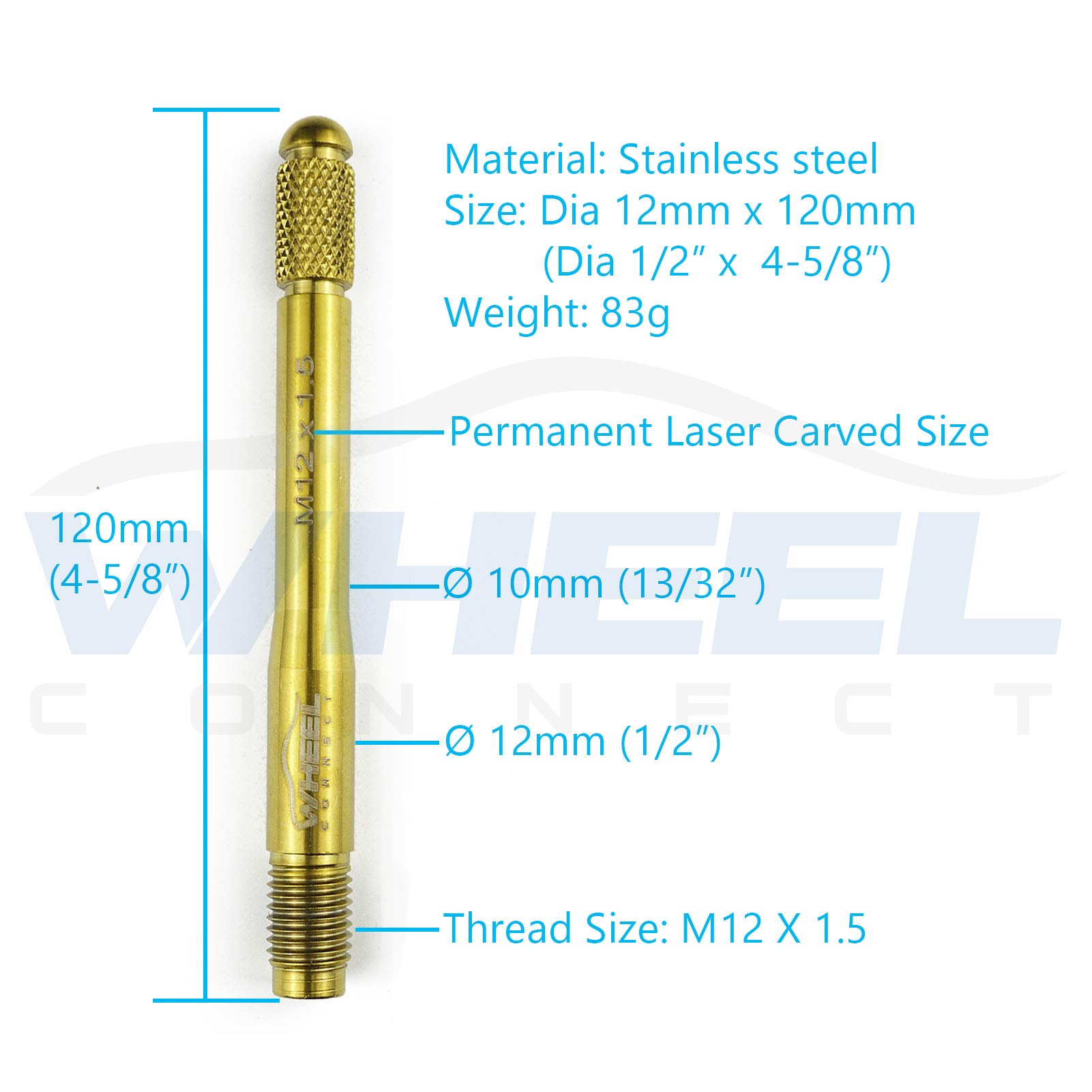 Goupille Alignement Roue M12x1.5mm - Outil Guidage Roue Acier Inoxydable Pour Changement Pneus