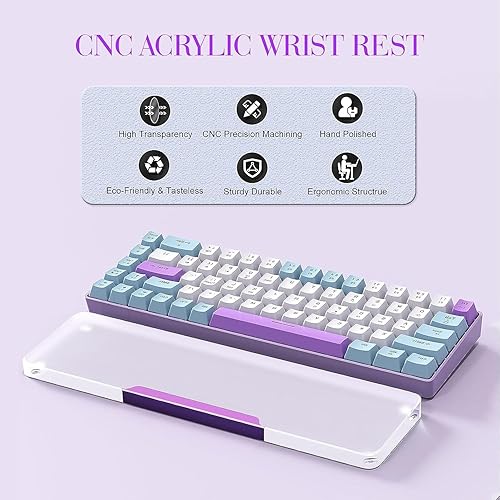 Miniatura 2 de SELORSS Reposamuñecas acrílico para teclado, soporte de muñeca para teclado de aleación de aluminio CNC, logotipo personalizado, almohadilla para