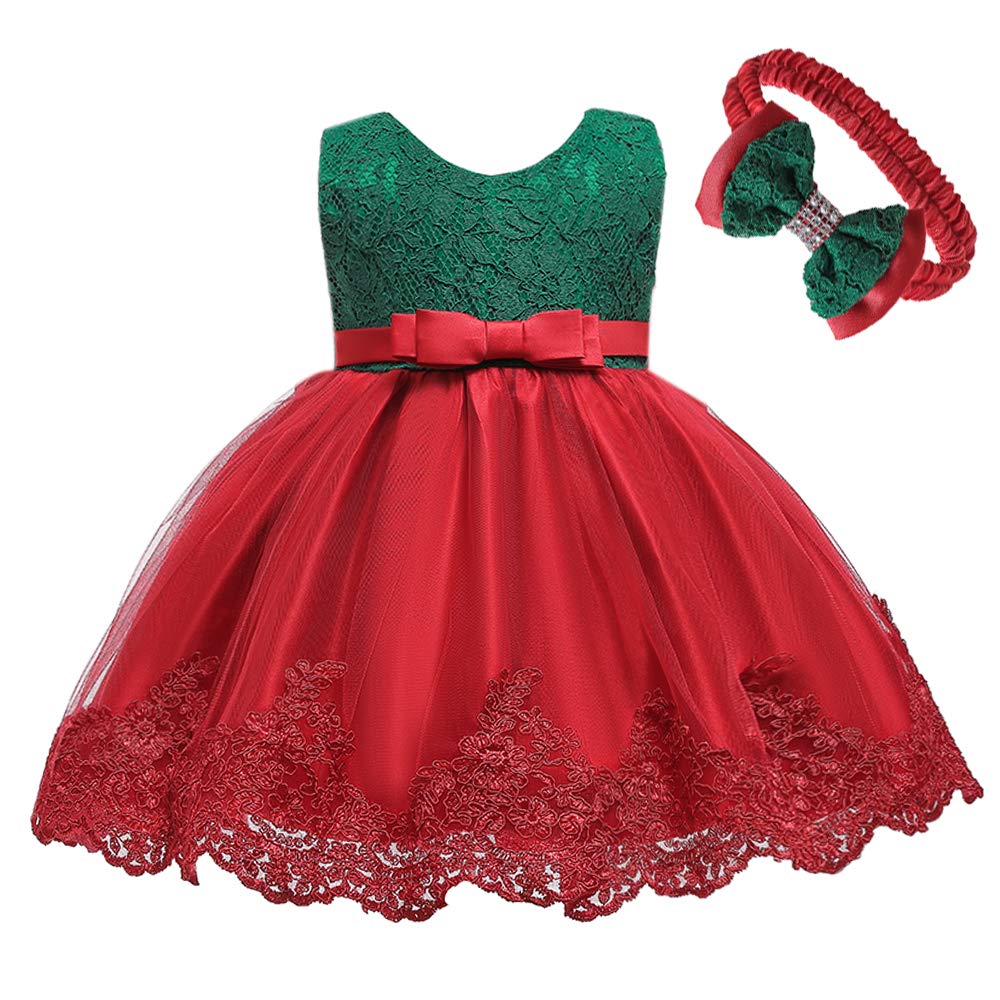 Vestido formal para niña con encaje bordado, con gorra, 0-24 m - - 0-3 meses