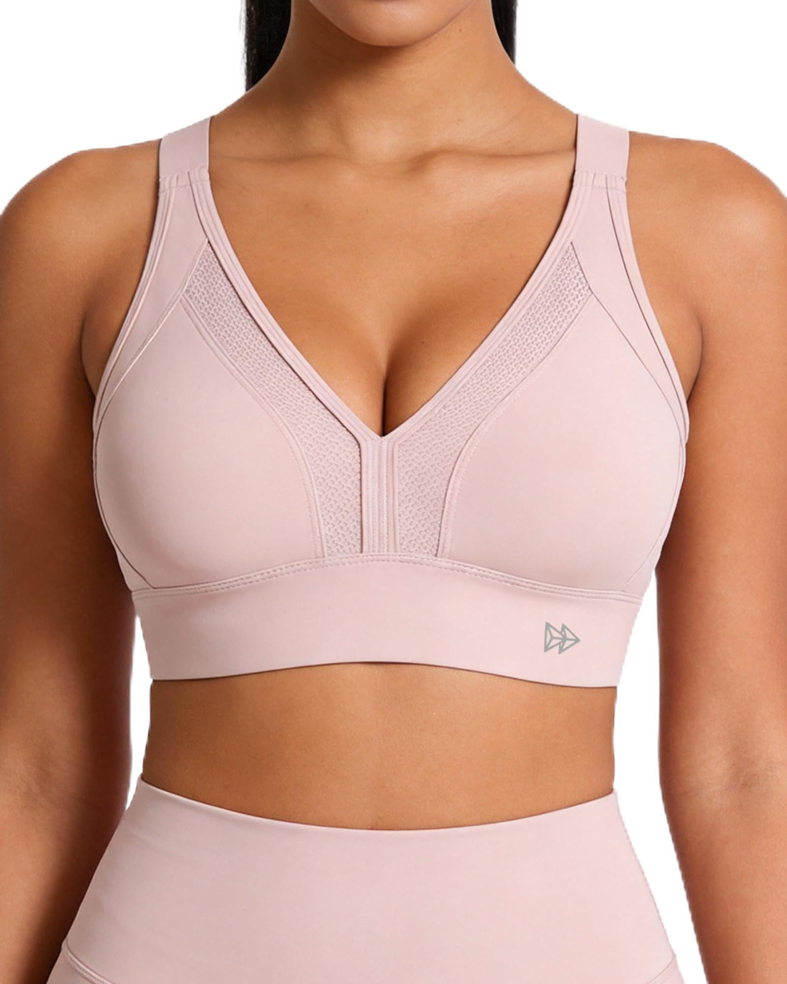 Yvette Sleek V-Neck Criss Cross Sports Bra