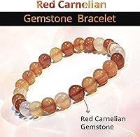 Vista 129 de Pulsera de turmalina negra, pulsera de cristal curativo natural para mujeres y hombres, pulsera de cuentas redondas de 0.315 in para espiritual