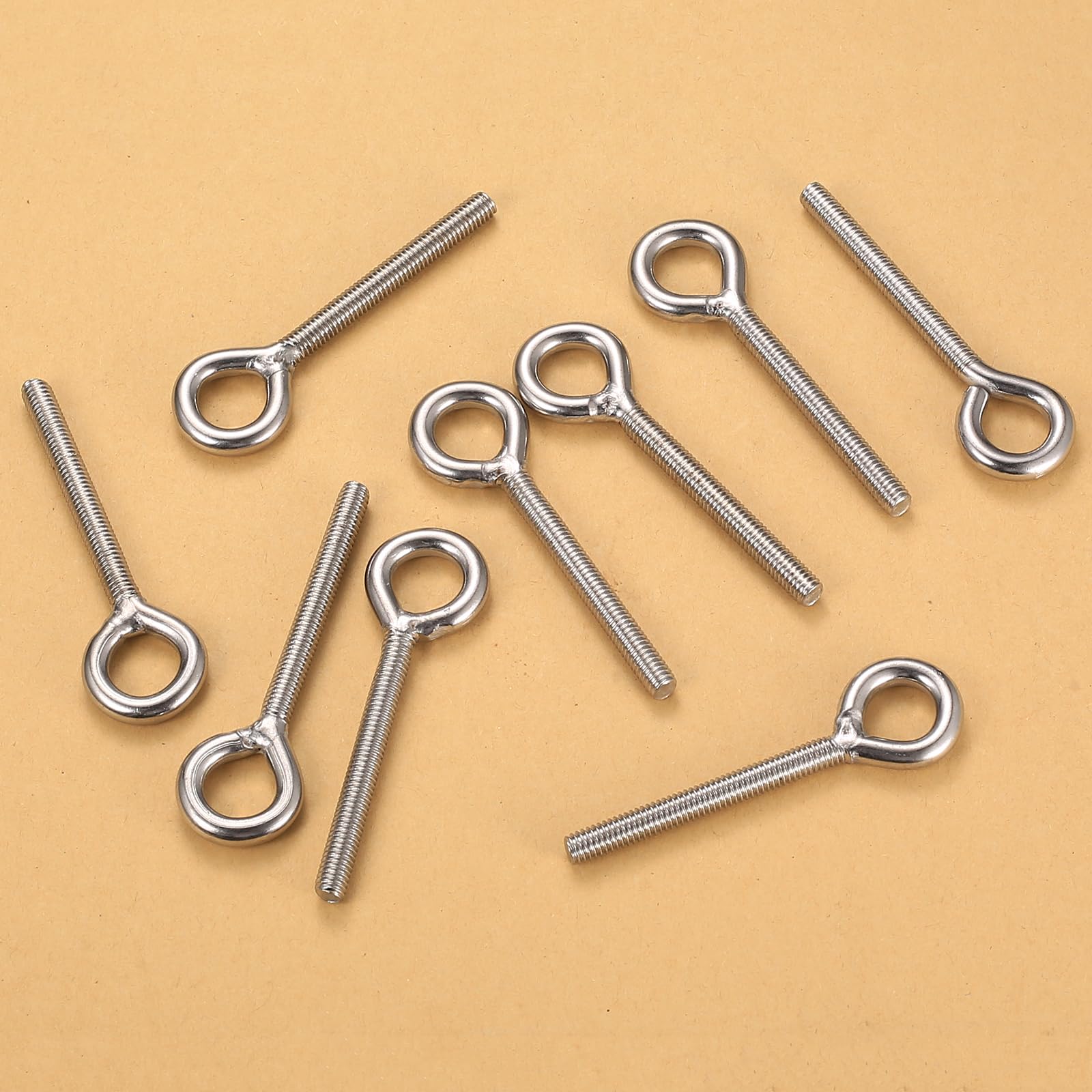 25 Pz Bulloni Occhiello M6, Golfare M6, Golfari Bullone ad Occhiello Lungo, Bullone Occhiellos, Golfare in Acciaio Inox 304 con Filettatura per Attrezzature di Sollevamento Fissaggio Sospensione (25)