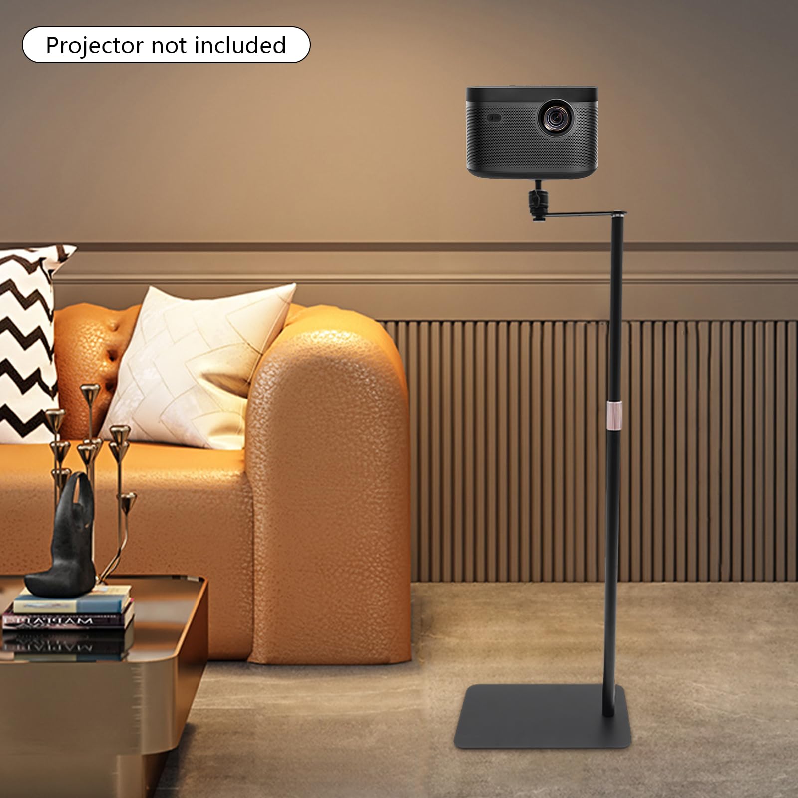 Supporto per proiettore girevole a 360°, supporto per proiettore regolabile in altezza, altezza 60 – 120 cm, adatto per camera da letto, soggiorno, uffici e simili