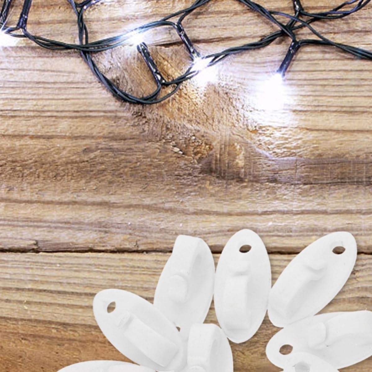 Screw Mount Light Hooks and Plant Baskets 10pcs White Plastic Heavy Duty Cord Organizer Clips Versatile and User-Friendly Design for Outdoor String Lights for Patio and Yard