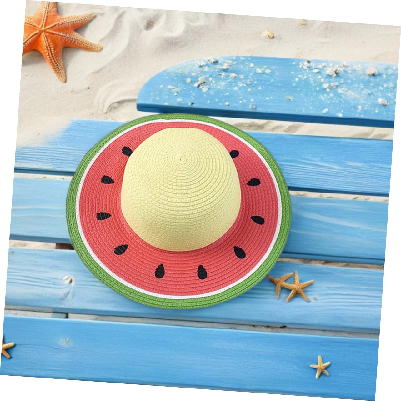 Healifty Sombrero de Paja Chino Tejido a Mano Diseño de Sandía para Niña, Decoracion Verano, Sombrero de Playa Ligero y Transpirable Adecuado para Actividades al Aire Libre