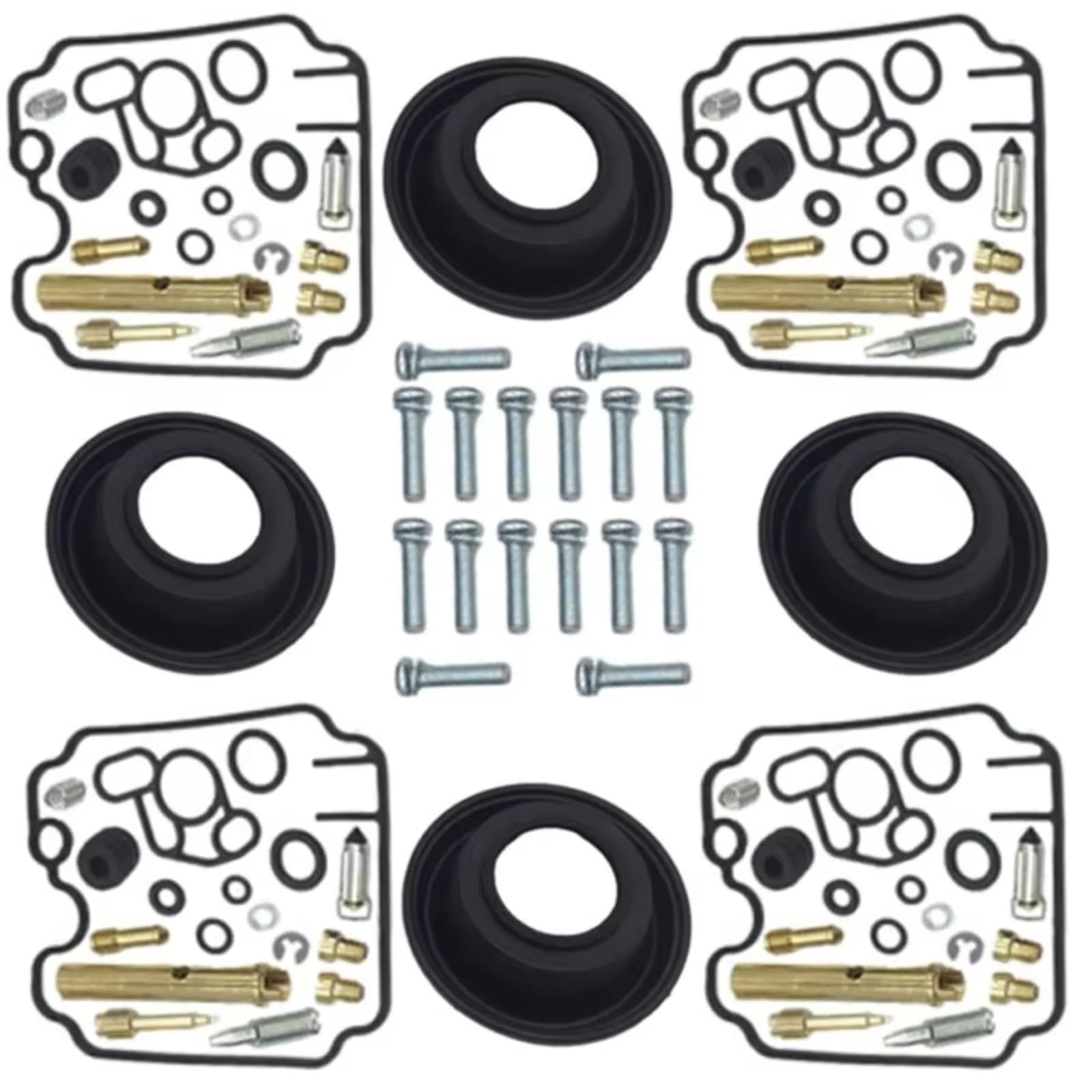 Kit Reparación Carburador Motocicleta para Yamaha FZR1000 EXUP 1989-1995 FZR 1000 Cilindro Flotante Diafragma Copa De Aceite Jets Flotantes Kit de ReconstruccióN Carburador(Set 2)