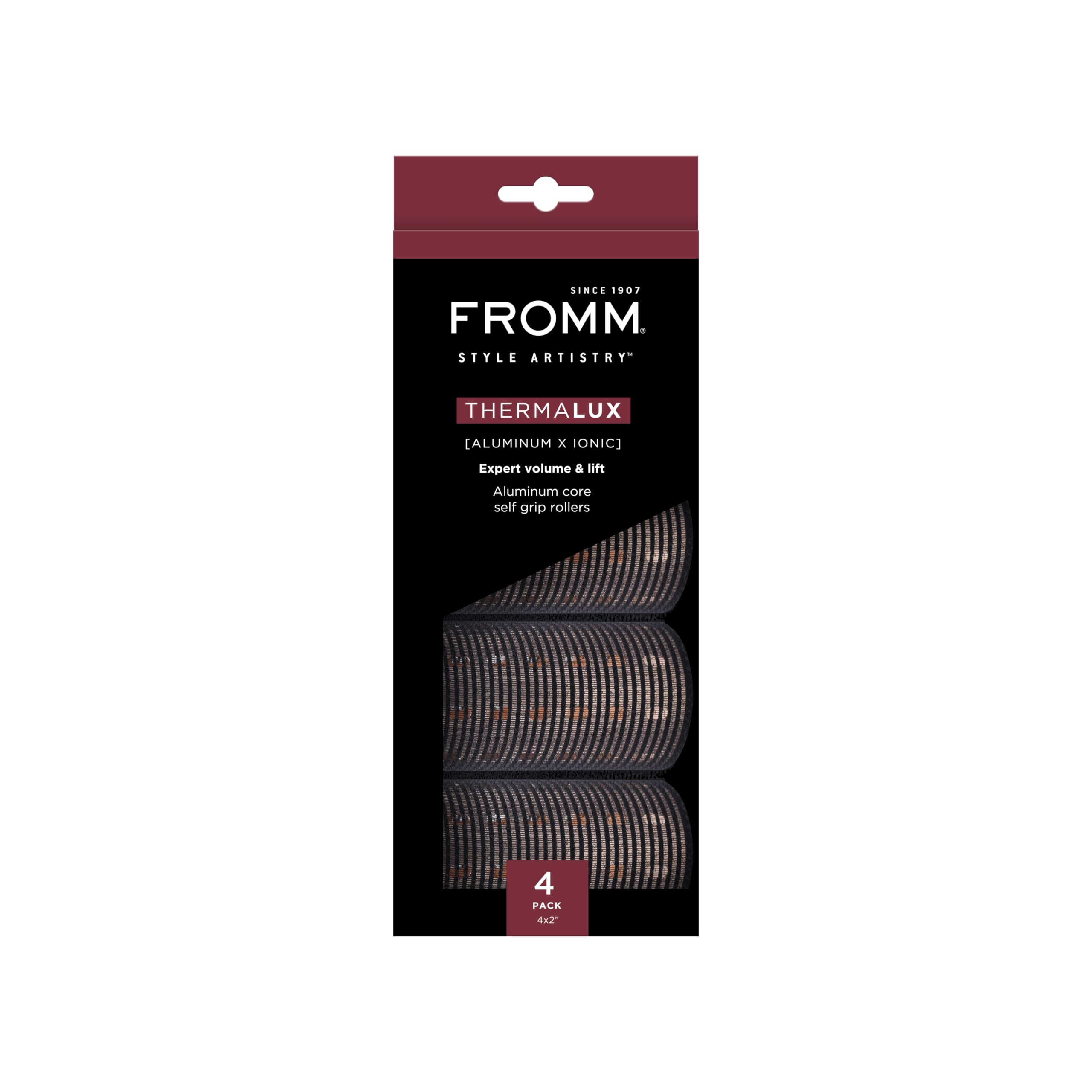 Fromm Thermalux - Rodillos de aluminio para el cabello, rodillos profesionales de autoagarre con núcleo de aluminio y tecnología iónica para volumen, ondas y flequillo de cortina, ideal para cabello