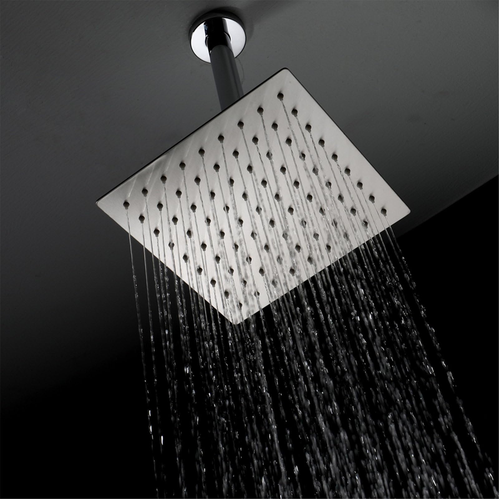 16 Pulgadas Rociador para Ducha de Alta Presión, Giratorio 360°, Cuadrado Cabezal de Ducha Lluvia de Acero Inoxidable Alcachofa Ducha con Ducha Boquillas Antical, 40x40cm Cromo