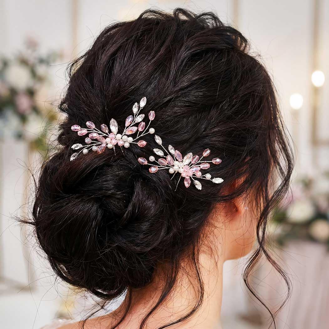 Atigy Haarnadeln, Strass, Braut-Haarteil, Perle, Hochzeits-H