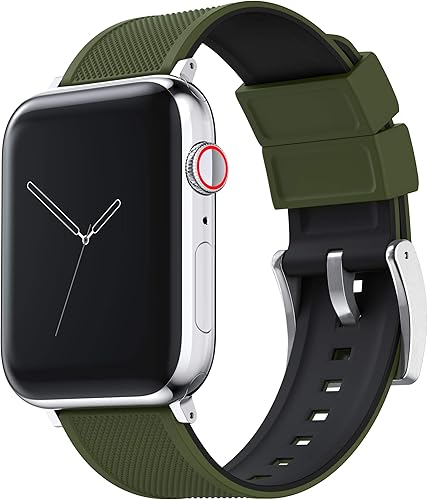 Barton Watch Bands - Extensibles de silicona Elite para reloj - Accesorios y adaptadores negros con deposición física de vapor, de liberación