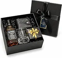 Kit Presente Masculino com Whisky 375ml, Copo, Carteira e Bombons | Presente para Dia dos Pais, Namorado, Natal e Aniversário (Presente - Whisky No7 Tradicional)