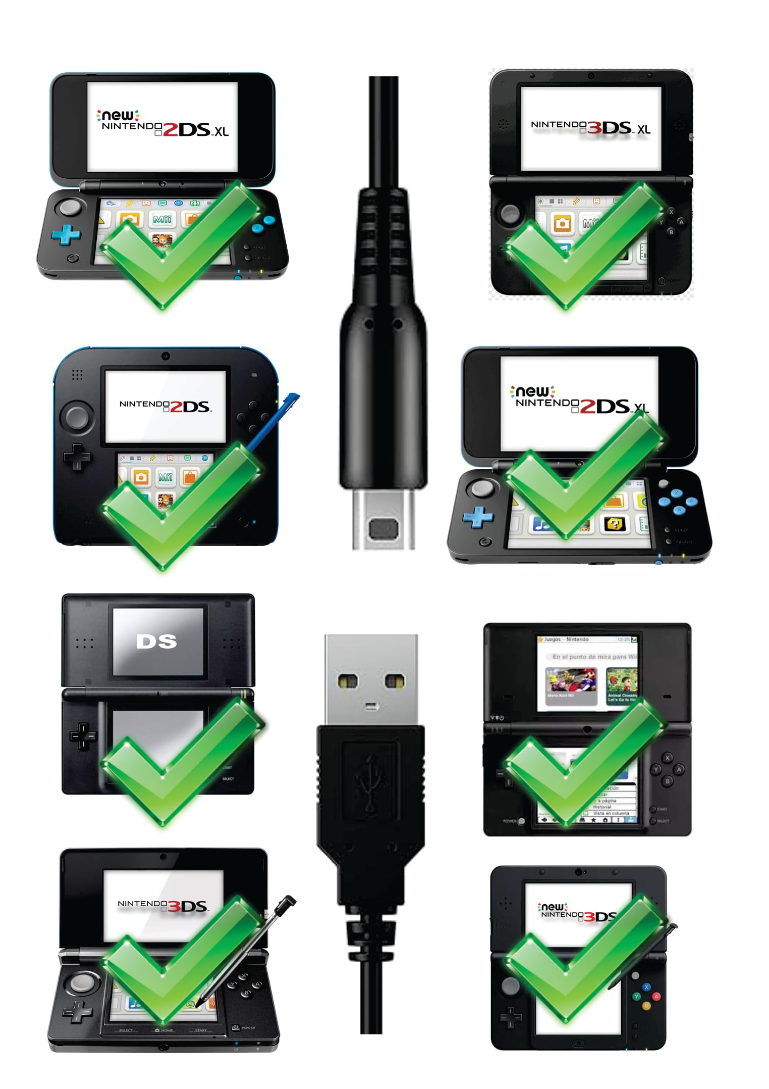 ArobiaSB Charging cable for Nintendo 3DS,Cable for 3DS, 3DS XL, 2DS, DS/DSi, New 3DS, New 3DS XL 1.2m USB Cable for Easy Charging at Home or On-the-Go — view 6