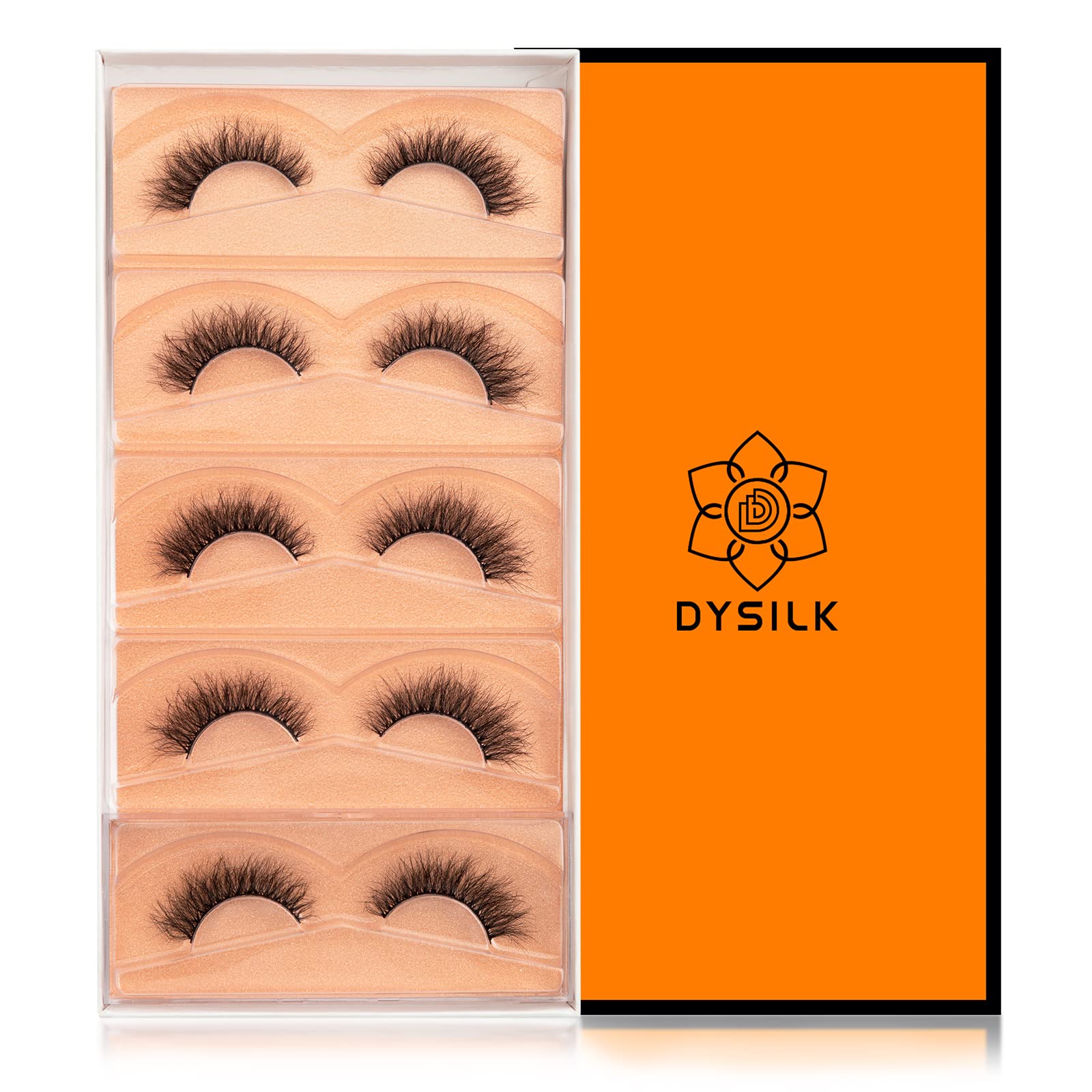 DYSILK False Eyelashes, 6D Lashes Faux Mink Eye Lashes Wispy Fluffy Curling Natural Look False Eyelashes 10-15mm - Image 2