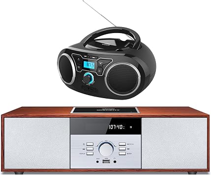 المحمولة مشغل الأقراص المضغوطة Boombox ونمط خمر الصفحة الرئيسية مشغل الأقراص المضغوطة نظام مكبر الصوت الخشب