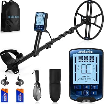 Hazlewolke Professional Metal Detector, 14 Inch Waterproof &amp; Wider Scan Range, DD Search Coil, Metal Detector with Pinpoint M