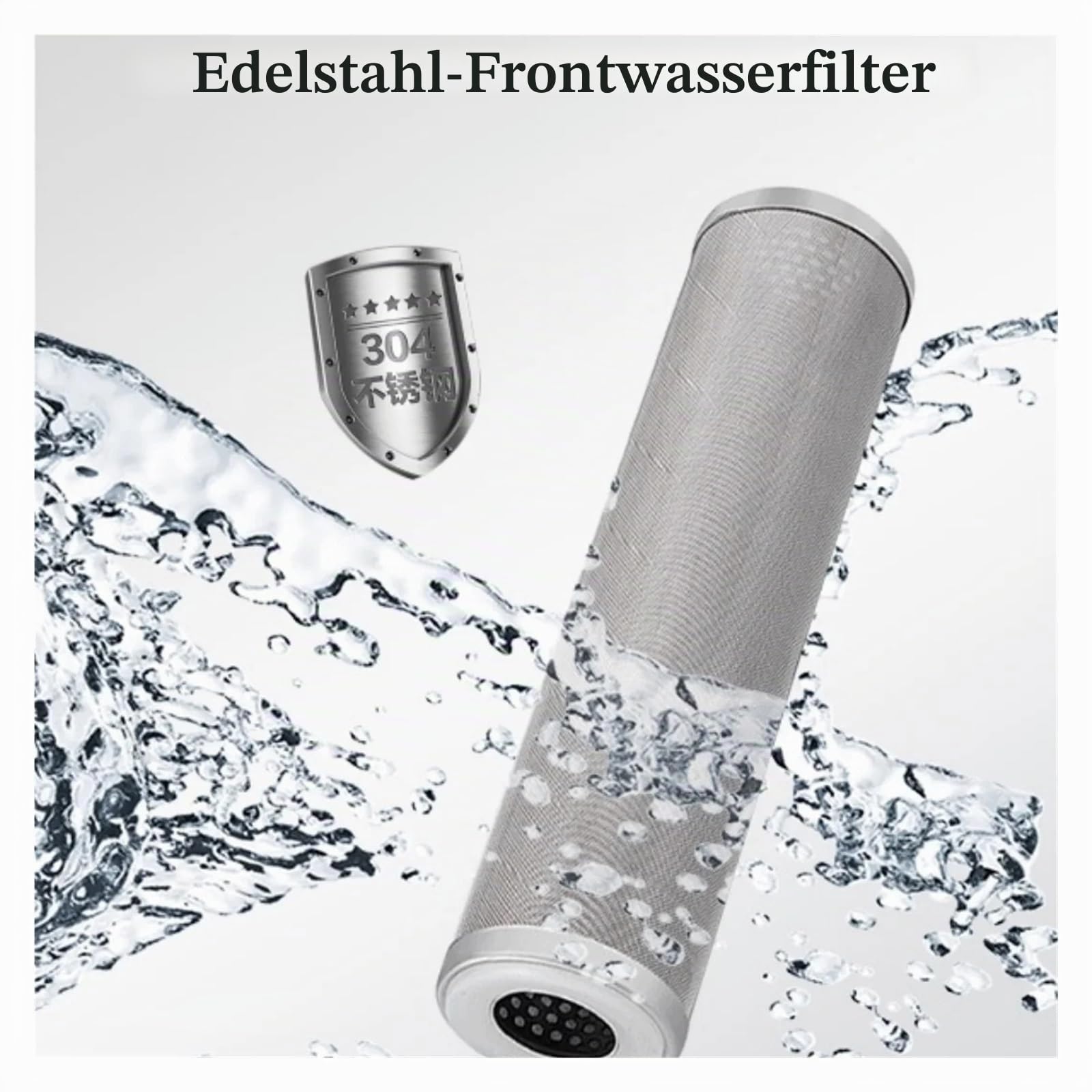 10-Zoll-Wasserfilter Aus Edelstahl, Kann Gereinigt Und Wiederverwendet Werden, Korrosionsbeständig, Hochtemperaturbeständig, 5 Mikron Und Mehr(1 Micron)