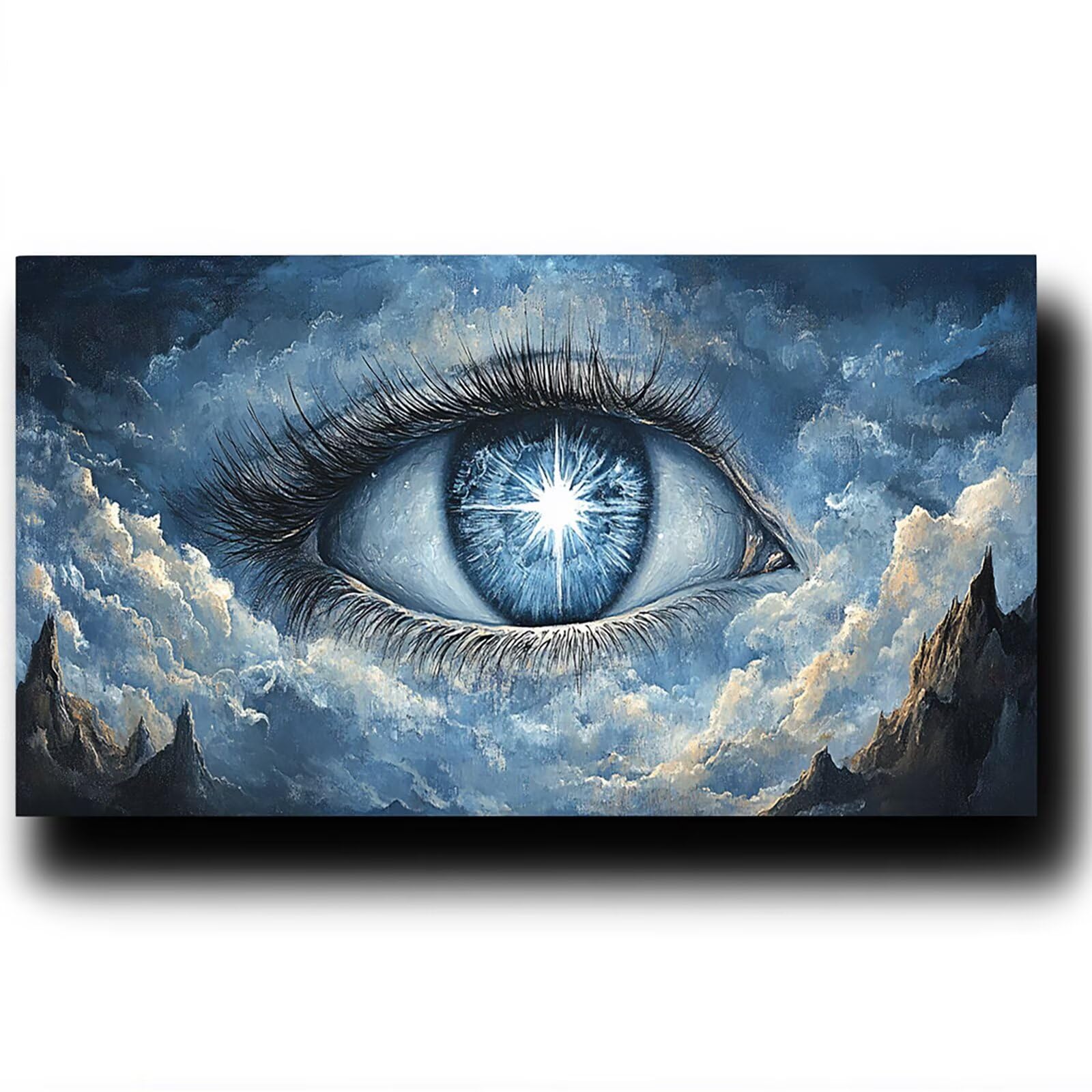 Pintar por Numeros Adultos Ojo, Pintar por Numeros Niños Kit Manualidades Adultos Montaña Cuadros para Pintar por Numeros Pintura Acrílico, Cuadros Decorativos Regalos Para Mujer 80X160cm 7w-N-T