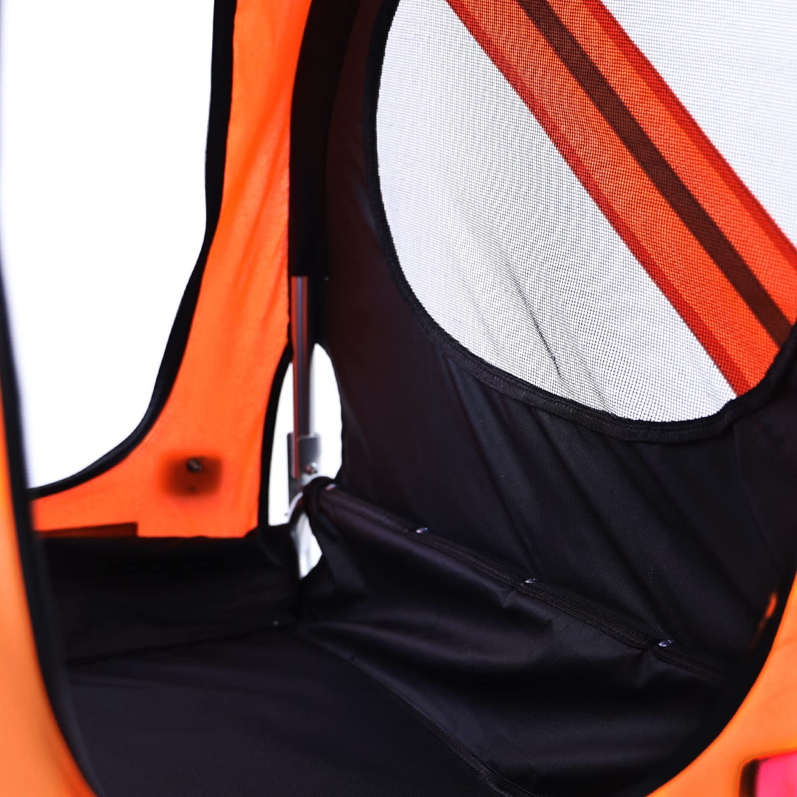 Fahrradanhänger Hundeanhänger klappbar für Haustiere bis 40Kg Orange Schwarz