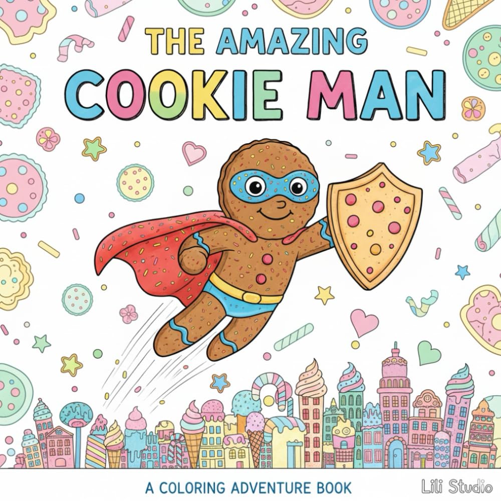 The amazing cookie man: A coloring adventure book