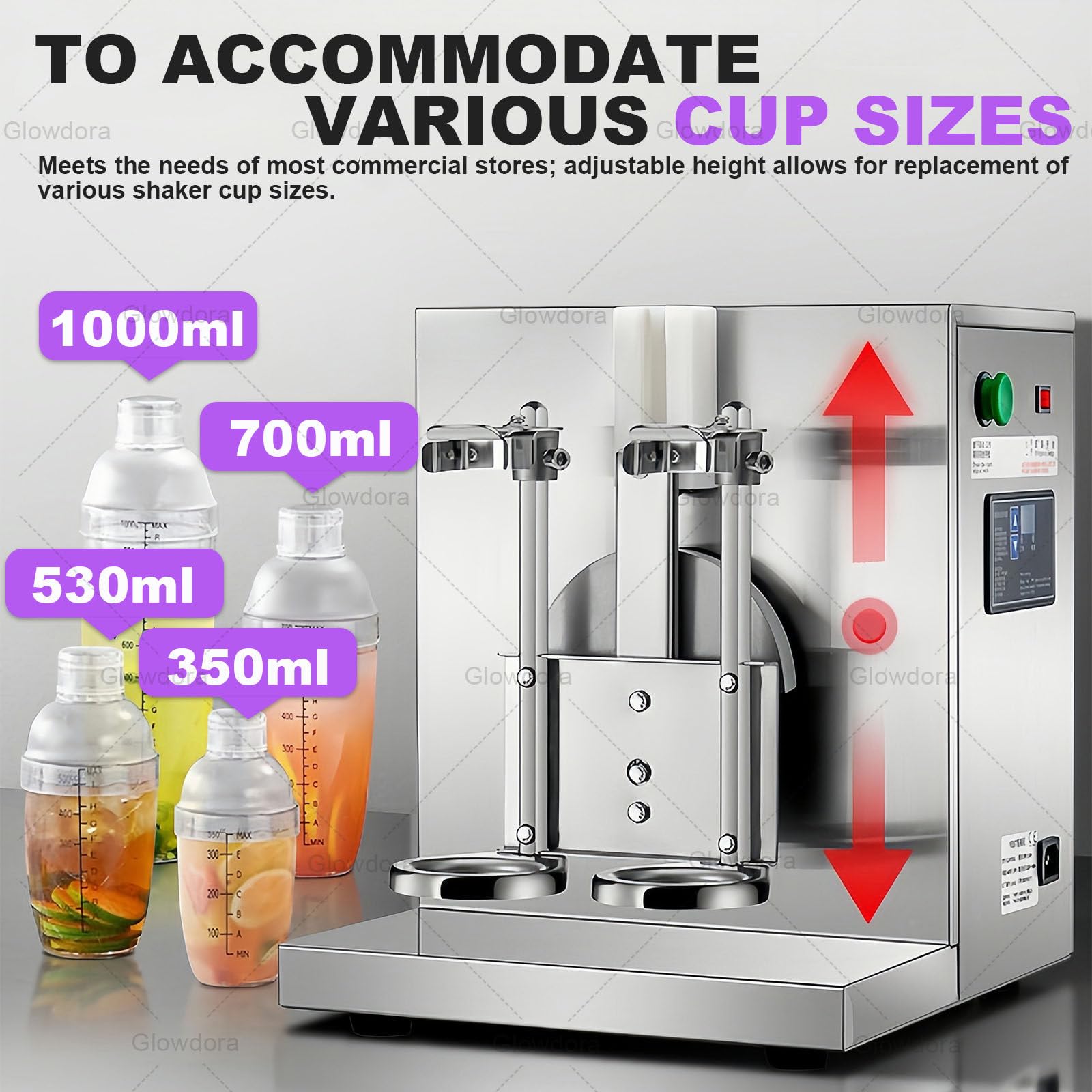 Machine À Shaker pour Lait Au Café Et Bubble Tea, Shaker Automatique Double Tasse, INOX, Vitesse 400 TR/Min, 120w, Minuterie 1-120s, Rotation Complète – Usage Commerce