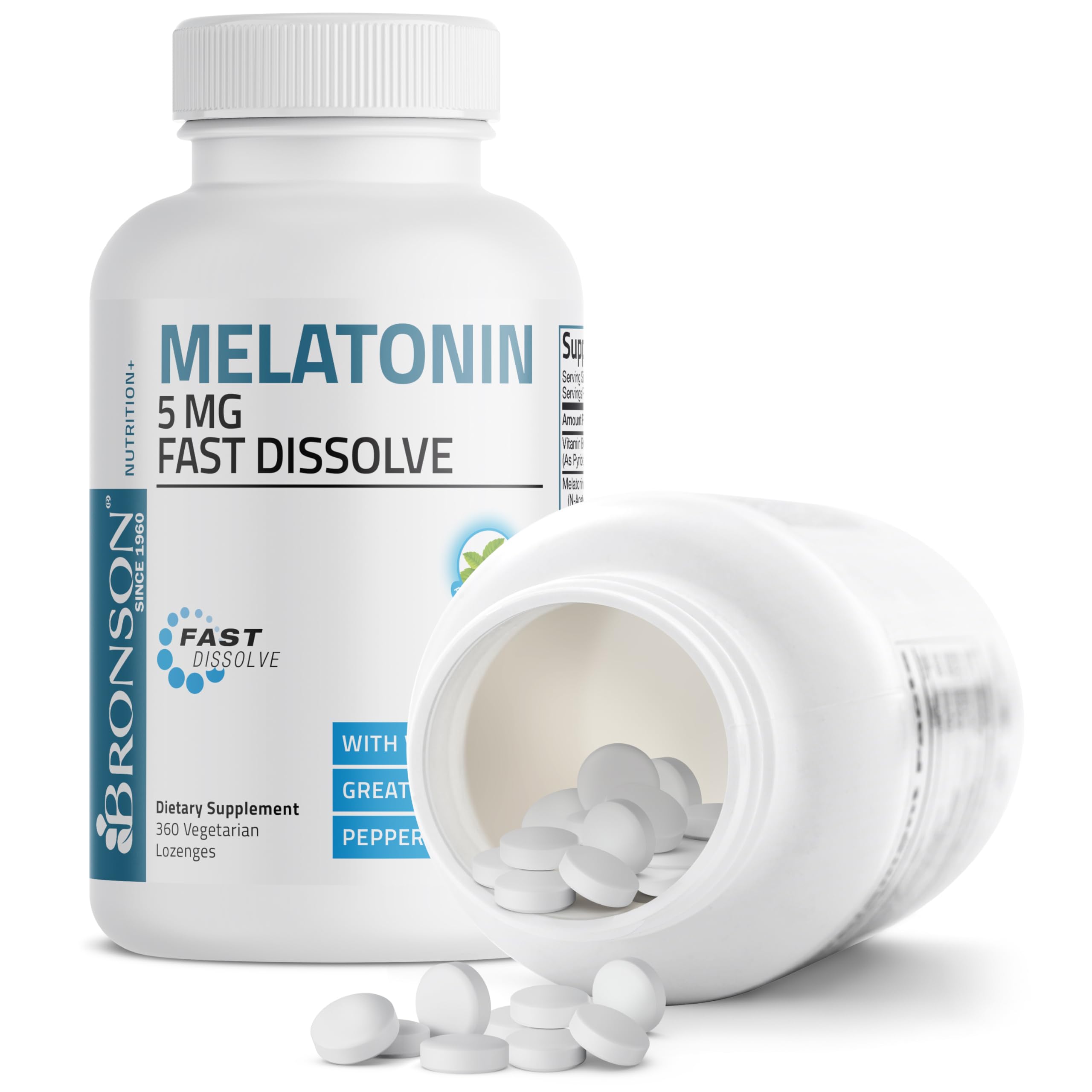 Bronson Melatonin 5 mg Fast Dissolve Sleep Support, 360 Vegetarian Lozenges — Amazon image 6