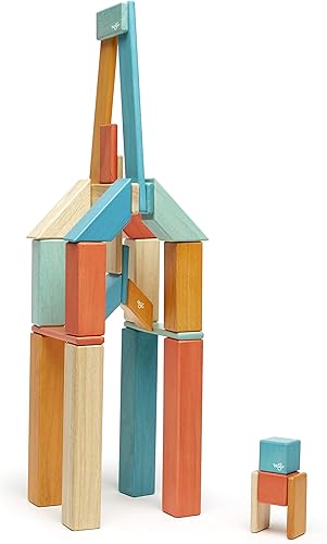 Miniatura 10 de Juego de bloques de la marca Tegu, magnéticos, de madera, 42 piezas, juegos de 42 piezas, talla única , Blossom