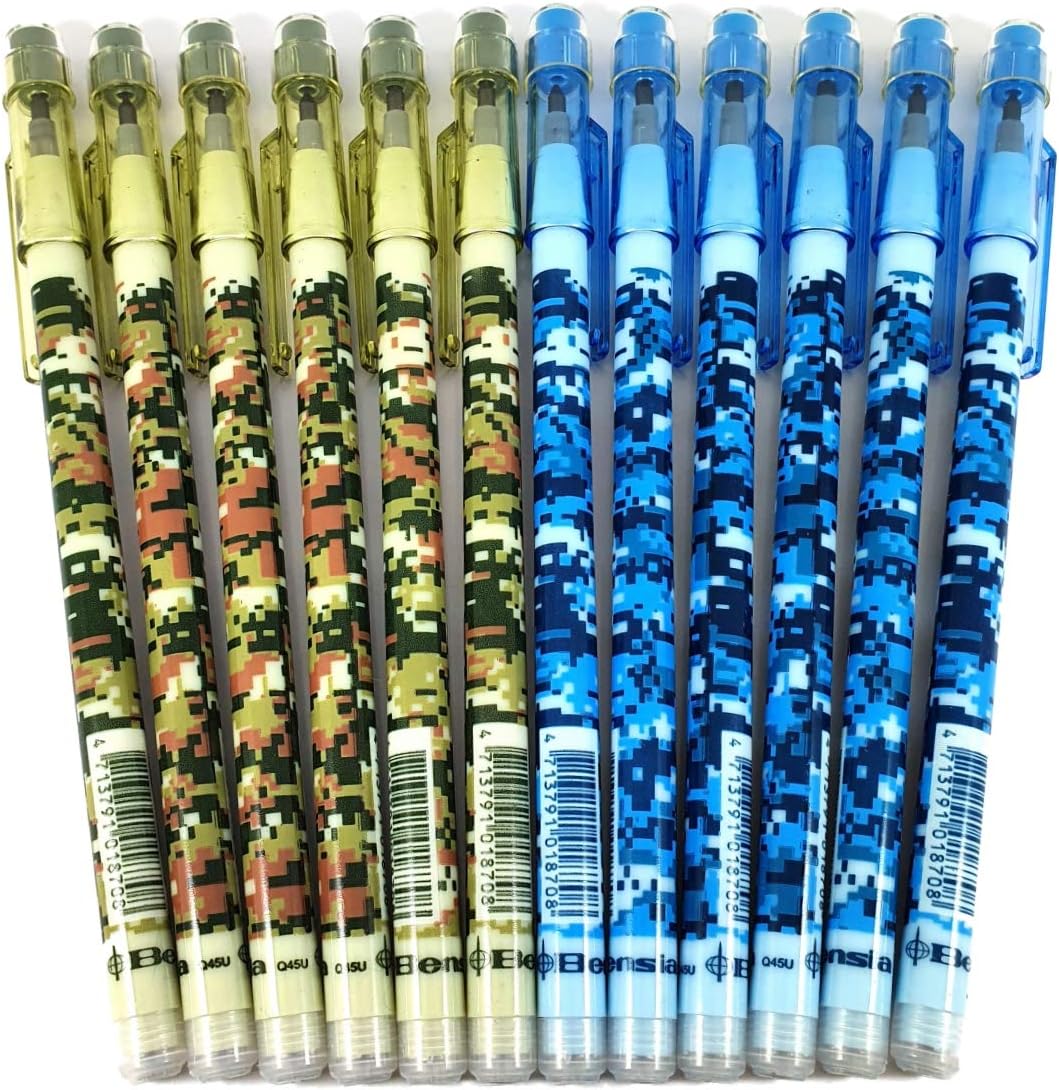 SDM 12 x Camouflage Pixel Design HB Lead Pop A Point Pencils & Erasers Ideal Party Bag Fillers
